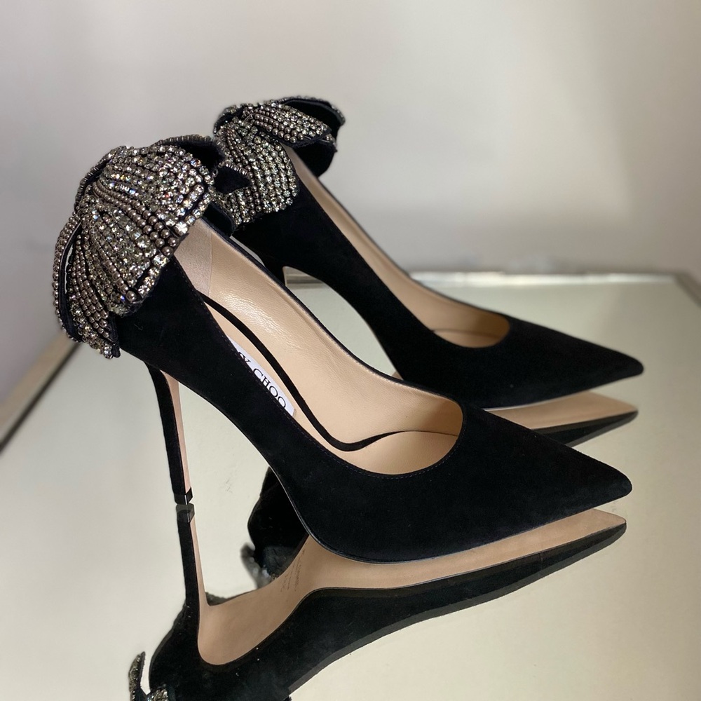 New JIMMY CHOO Love 100 embellished suede pumps $1,575 39.5 - Picture 8 of 15